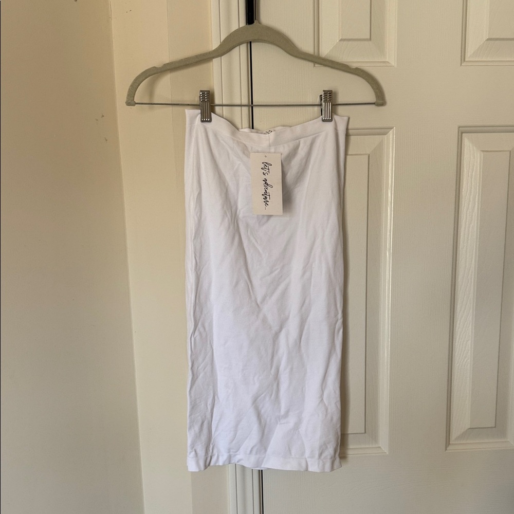 White Stretchy Slip Dress